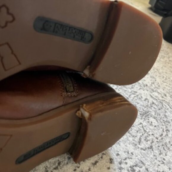 Timberland Tall Leather Tobacco Brown Boots Women's 7 - Picture 7 of 12